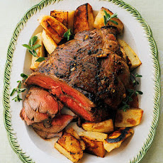 Roast Boneless Leg of Lamb with Potatoes, Lemon, and Marjoram