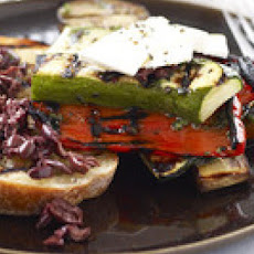 Grilled Ratatouille with Ricotta and Charred Bread