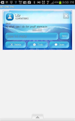 【免費個人化App】GO SMS - Blue Wave Ocean-APP點子