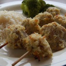 Pork Brochettes With Shredded Coconut