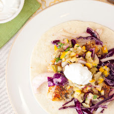 Mediterranean inspired fish tacos