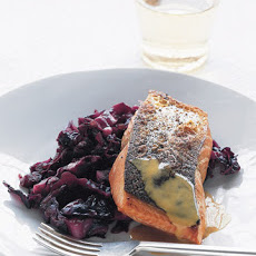 Crisp Salmon with Braised Red Cabbage and Mustard Sauce