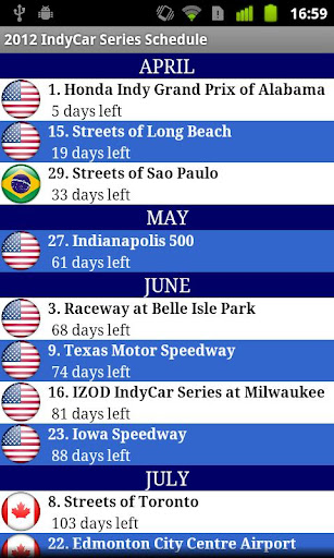 2014 IndyCar Series Schedule