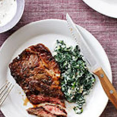 Eye Round with Horseradish Sauce and Creamed Spinach