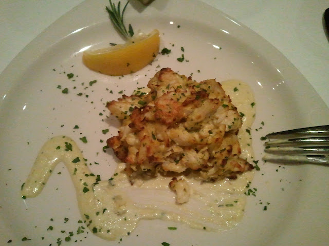 GF crab cake at the Monterey Bay Fish Grotto