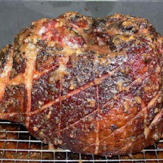 Glazed Ham with Pineapple Mustard Sauce