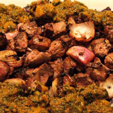 Tamarind-Glazed Lamb on Cumin Cabbage with Tangerine Salsa