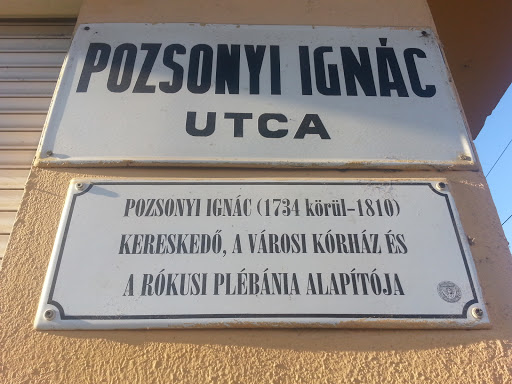 Pozsonyi Ignác emléktábla