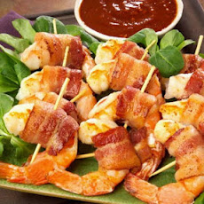 Barbecue Marinated Bacon Wrapped Shrimp