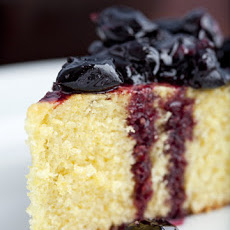 Skillet Corn Cake with Stewed Cherries