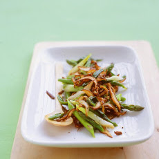 Sauteed Scallions, Mushrooms, and Asparagus