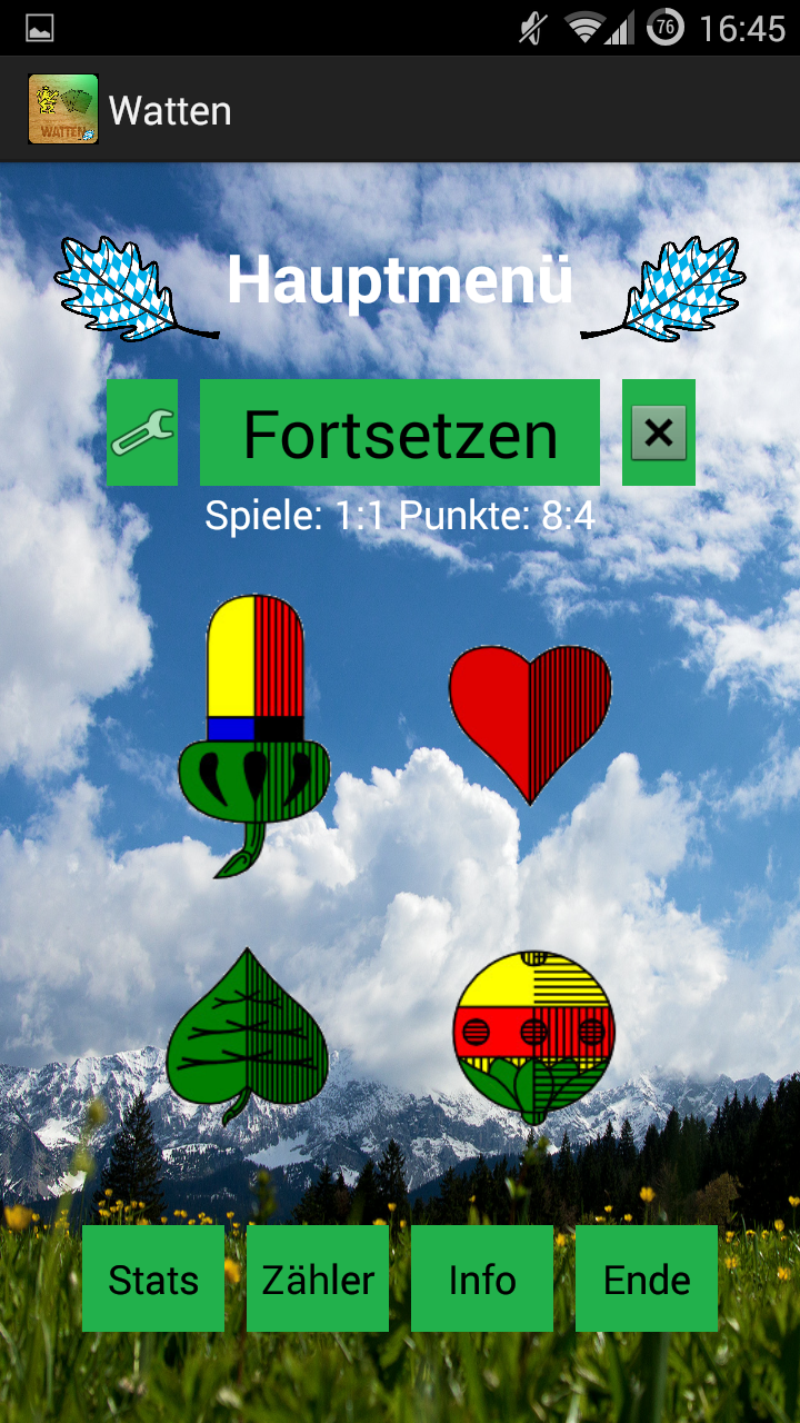 Android application Watten Kartenspiel screenshort