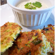 Spicy Zucchini Cakes with Creamy Green Chile Sauce