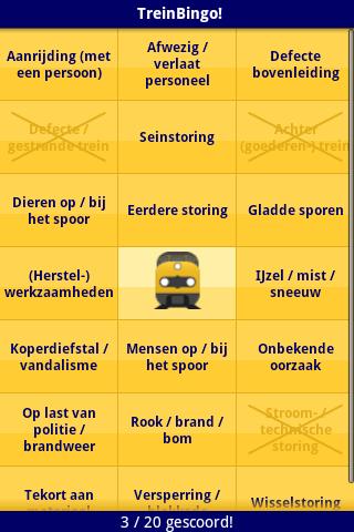 Train Bingo dutch