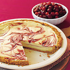 Cranberry Swirl Cheesecake Pie