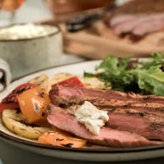Chipotle Flank Steak with Creamy Cilantro Sauce