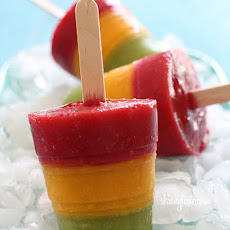 Frozen Mango, Kiwi, Raspberry Pops