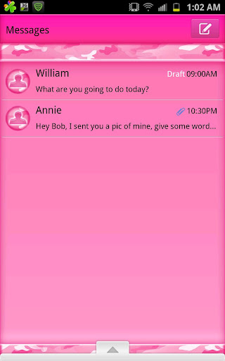GO SMS - Pink Hearts Camo SMS