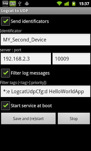 Logcat to UDP