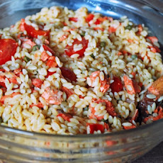 Grilled Salmon Orzo Salad