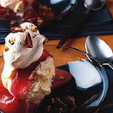 Cranberry Poached Pear Splits