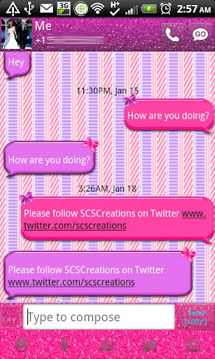 GO SMS - Cute Bows