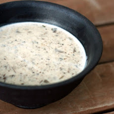 Mushroom and Leek Soup with Thyme Cream