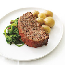 Buffalo Meatloaf with Spinach and Roasted Baby Potatoes