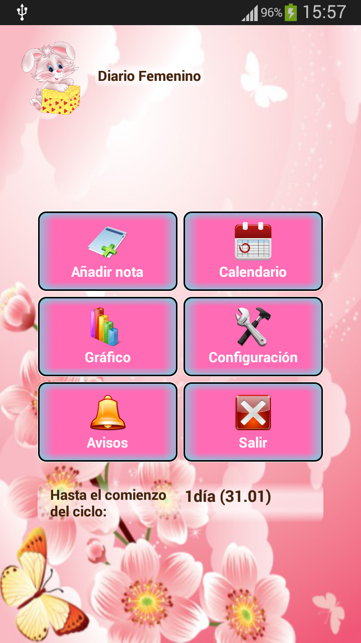 Android application Woman diary (calendar) screenshort