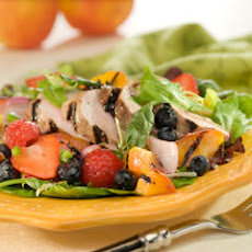 Grilled Pork With Spicy Peach & Berry Vinaigrette Salad