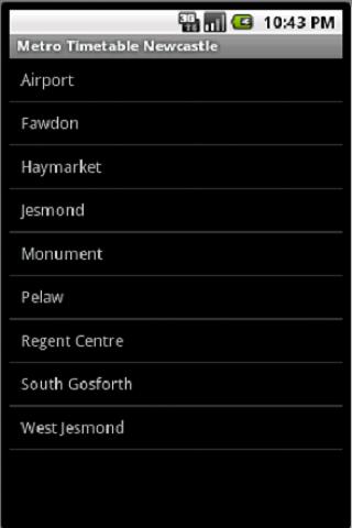 Tyne and Wear Metro Timetable