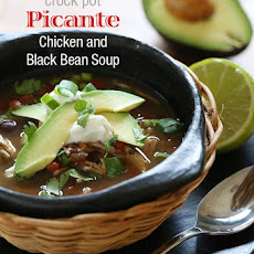 Crock Pot Picante Chicken and Black Bean Soup