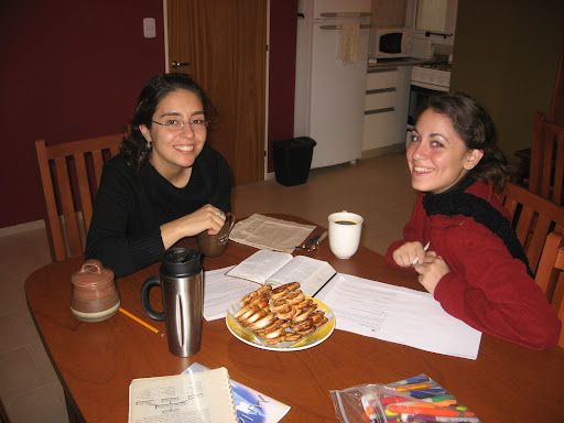 Maria Silvia and Angie in Discipleship about Baptism