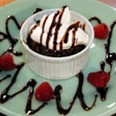 Molten Chocolate Cakes with Raspberries and Cream