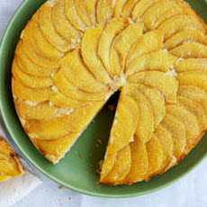 Peach Upside-Down Polenta Cake with Peach Syrup Recipe