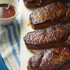 New York Strip Steaks with Red-Wine Sauce