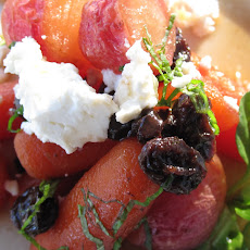 Honey Glazed Radishes and Carrots with Raisins, Mint, Ricotta Salata