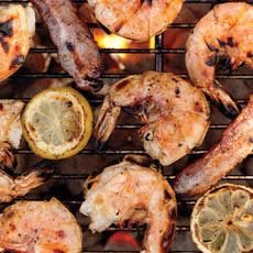 Grilled Shrimp and Bacon with Lemons