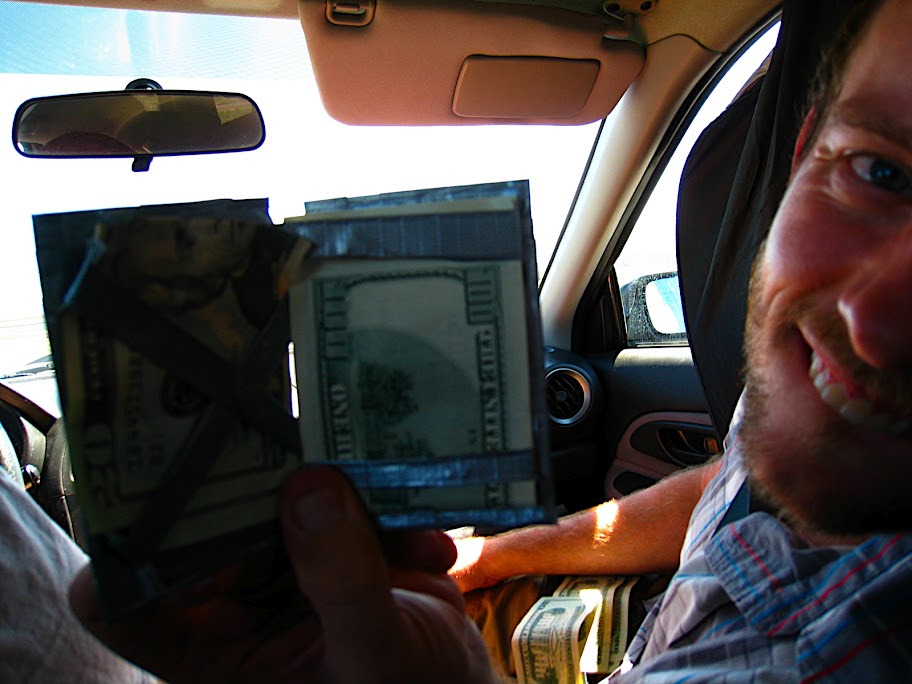 Completed Ductape wallet doing what it does best - holding the Benjamins
