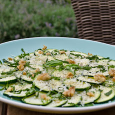 Zucchini Carpaccio Salad with Parmesan, Basil, and Walnuts