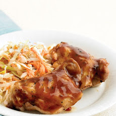 BBQ Chicken in the Microwave with Coleslaw