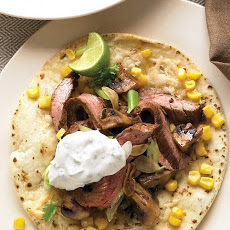 Steak Tostadas with Cilantro Sour Cream