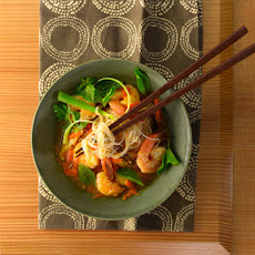 Asian Rice Noodle and Shrimp Soup