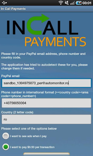 In Call Payments