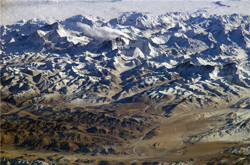2004年国际空间站拍摄的青藏高原照片