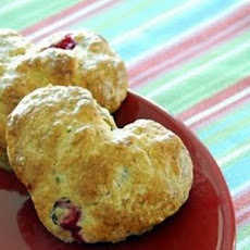 Heart-Shaped Dried Cherry and Chocolate Chip Scones