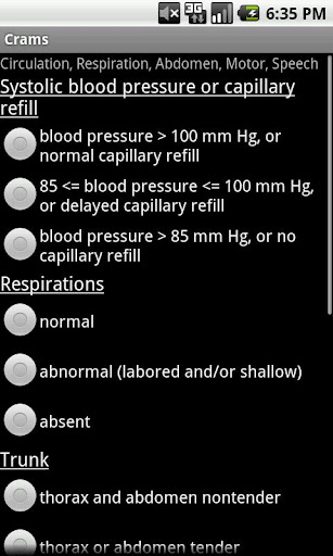 Trauma evaluator