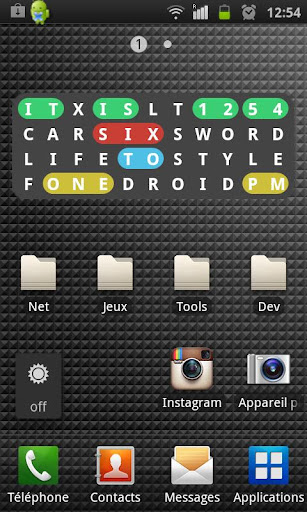 Cross Word Clock Widget