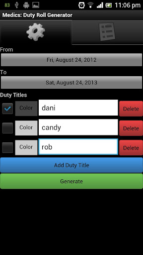 Medics: Duty Roll Generator