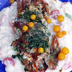 Herb Crusted Softshell Crabs with a Fresh Tomato Risotto